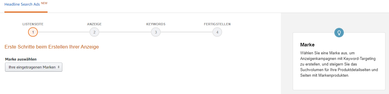 Headline Search Ads im Seller Center anlegen